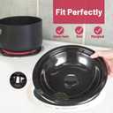 GE Black Stove Drip Pans, 10% Energy Save by Enamel Spraying Prevent Bending and Rust - Include 2 6'' Burner Drip Pans and 2 8'' Drip Bowl