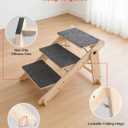 Woodure Foldable Dog Stairs, Convertible 3-Step Wooden Dog Ramp, Cat Step for High Bed Couch Car, Anti Slip Puppy Ladder for Small Medium Older Pets, 220lbs Load Capacity
