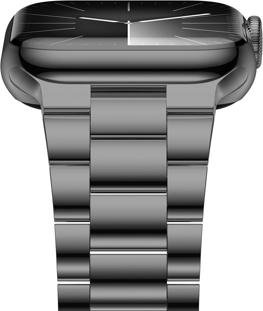 iiteeology Lightweight Stainless Steel Band Designed for Apple Watch Ultra 3 & Ultra 2, Series 1-11, 46mm, 45mm, 44mm, 42mm, Replacement iWatch Bands for Men & Women, Space Gray