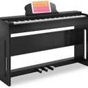 AODSK 88-Key Weighted keyboard piano,Hammer Action Digital Piano with Speakers,Furniture Stand and Triple Pedals,piano keyboard 88 keys Beginner's Course- Support Headphones,Piano Lessons,B-83S
