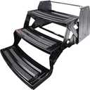 Lippert Components 432687 24' Radius Corner Manual Step - Triple, 7' Rise , Black