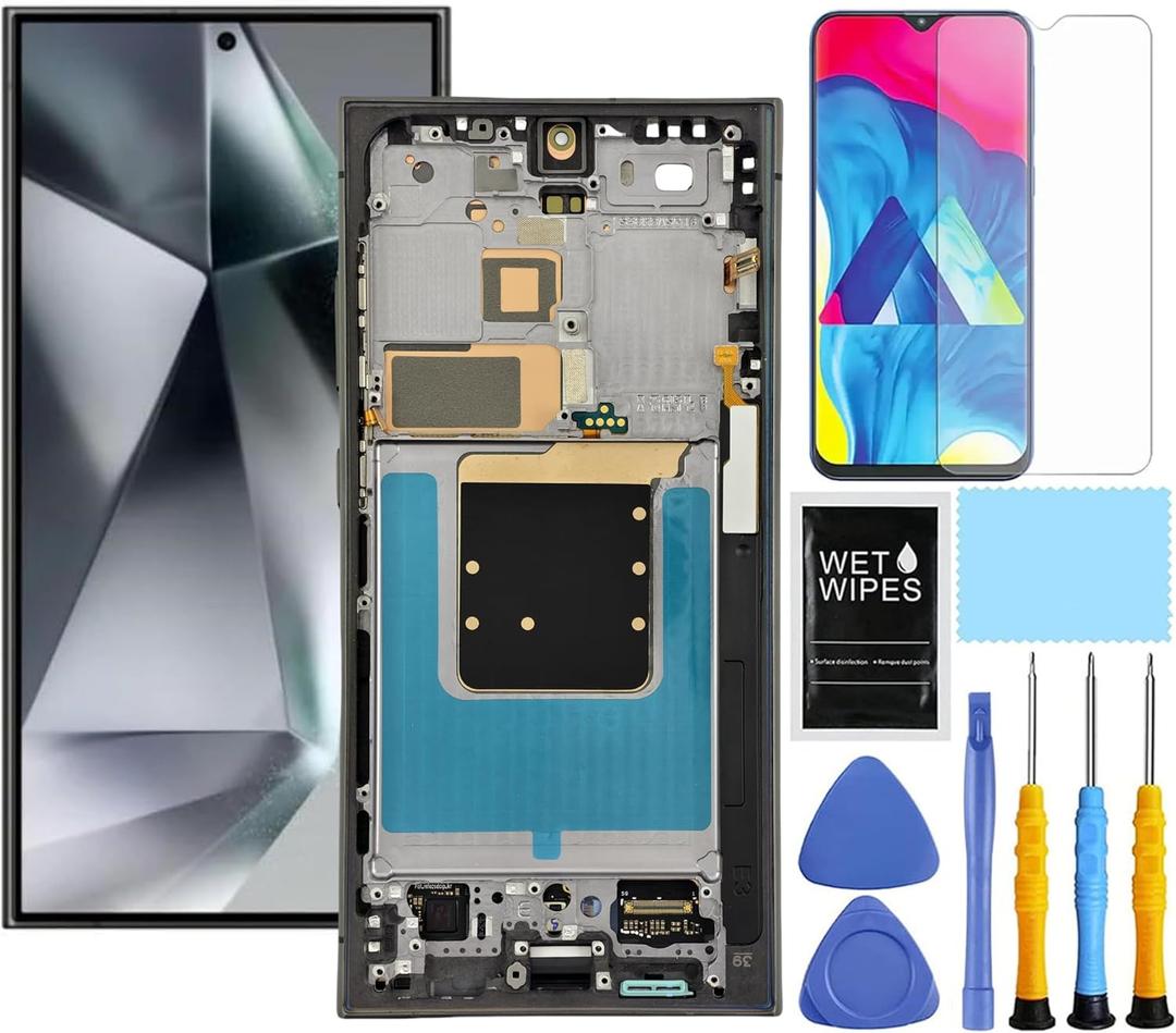 Only for US VersionAMOLED for Samsung Galaxy S24 Ultra 5G Screen Replacement With Frame for Samsung S24 Ultra S928u S928w S928a LCD Display digitizer Touch Screen Assembly 6.8" Titanium Black