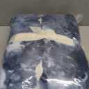 Cozy Bliss Deluxe Striped Rabbit Faux Fur Throw Blanket, Soft Fluffy Warm Plush Blanket for Winter, Modern Homr Decor, Tie-dye Blue 60"x80"