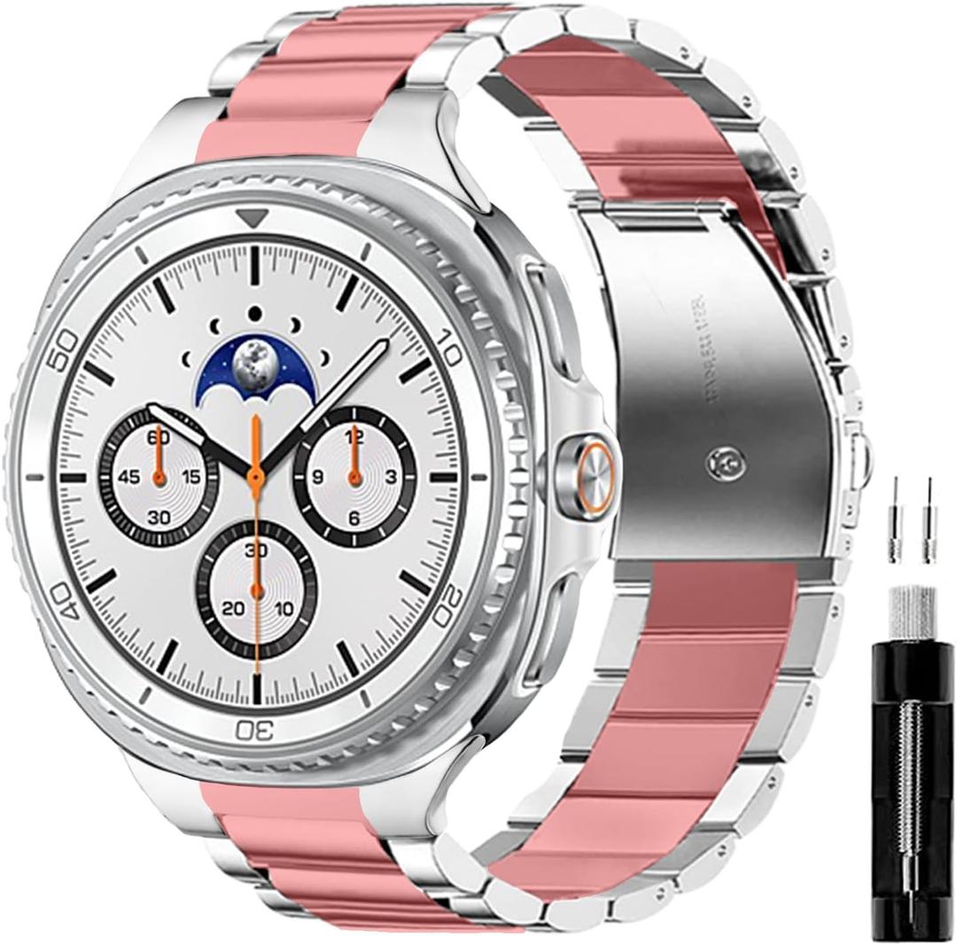 GOLDTOLUCK Stainless Steel Band Compatible with Samsung Galaxy Watch 8 7 6 5 4 Classic FE Pro 40mm 44mm 46mm 43mm 47mm 45mm 42mm 20mm Men Women Milanese Replacement Metal Elegant Casual