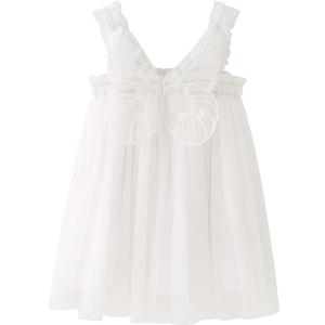 AGQT Baby Girls Tulle Tutu Dress Butterfly Print Back Sundress Size 6M-6T (6-12 Months, 7364a# Butterfly Back Sleeveless-white)