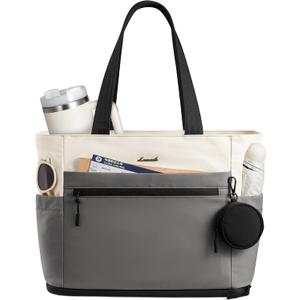 LOVEVOOK Tote Bag for Women, Expandable Laptop Work Bag 15.6 Inch, 33L Large Travel Handbag with 40oz Tumbler Holder, TSA
