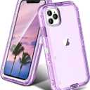 2 x ORIbox for iPhone 14 Pro Max Case Purple, [10 FT Military Grade Drop Protection], Transparent Heavy Duty Shockproof Anti-Fall Case for iPhone 14 Pro Max Phone Case,6.7 inch,3 in 1, Crystal Purple