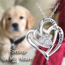 2 x Cynlsum Dog Memorial Gifts Remembrance Necklace: Loss of Dog Sympathy Gift- Personalized Pet Necklace for Women Pet Lovers Puppy Bereavement Gift Keepsake Passing Away Gifts (Stainless)