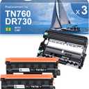 MYTONER Compatible Toner Cartridges Replacement for Brother TN760 TN-760 DR730 Drum Unit TN730 TN-730 for MFC-L2750DW MFC-L2690DW MFC-L2710DW MFC-L2717DW HL-L2350DW Printer (2 Packs Toner, 1 Drum)