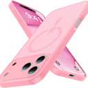 Magnetic Shockproof for iPhone 17 Pro Case,[Full Camera Protection][Compatible with Magsafe][Non-Slip][Mil-Grade Protection]Slim Anti-Yellow Translucent Matte Phone Case for iPhone 17 Pro,Pink
