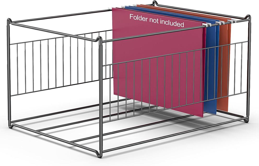 TOPCJ Hanging File Folder Frame, Heavy Duty Metal File Organizer for Letter & Legal Size, Sturdy Desktop File Holder for Cabinets, Desks/Drawers Home Office File Rack (Not Fit All Drawers)