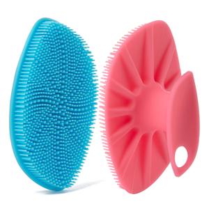 Silicone Face Scrubber, Blackhead Remover Facial Cleansing Brush Manual Face Washing Brushes, Gentle Exfoliator & Massage Skin Care Tool for Men Women Deep Cleansing and Exfoliating, 3 Pack (Pink, Blue and Black)