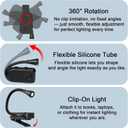 Clip on Book Light, 3 Color Temperatures Stepless dimming Reading Lights for Books in Bed with 360 rotatable Clip-on Reading Light for Travel, Kids & Book Lovers