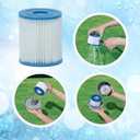Type I Pool Filter Cartridge, High-Efficiency Filter Elements, 330 Gallon Pump Filter Cartridge for Pool Cleaning (4 Pcs)