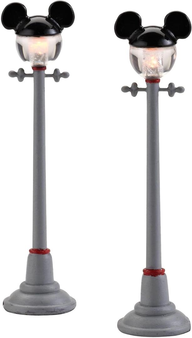 Department 56 Zinc alloy, Plastic, Disney Village Mickey Street Lights General Accessory, 4.375 inch