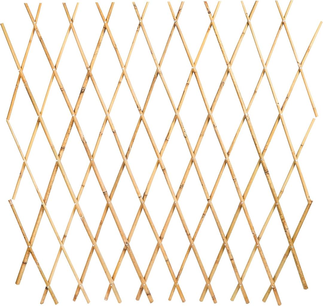 Expandable Bamboo Trellis Fence 48x72 Inch, Plant Support for Climbing Plants, Vines, Ivy, Roses, Vegetables, Cucumbers, Clematis, Garden Fence Indoor Outdoor