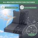 Summsun Outdoor Chair Cushion 19 x 19 Inch, Backrest and Seat Cushion Set for Patio Furniture with Water Resistant Removable Cover, Dark Grey, Set of 4