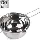 Stainless Steel Double Boiler Pot with 600ML for Melting Chocolate, Candy and Candle Making (18/8 Steel, Universal Insert)