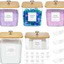 5 Pack Laundry Pod Containers and Dryer Sheet Holder for Laundry Room Organization Acrylic Jars with Lids and Labels for Laundry Detergent Laundry Pods Dry Sheet Organizing (3+1+1 Pack)