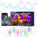 100FT Permanent Outdoor Lights, RGB LED Eaves Lights with APP/Remote Control, IP67 Waterproof LED String Lights for Christmas, Halloween, Garden Decor