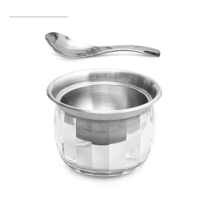 Dip Bowl On Ice- Chip and Dip Serving Set - Stainless Steel Chilled Serving Dish with 22 oz. Acrylic Ice Bowl - Perfect for Cold Shrimp, Guacamole, Dips