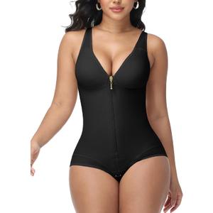 SHAPSHE Faja Colombianas Moldeadoras Body Shaper Post Surgery Full Shapewear Compression Garment Tummy Controll Black M