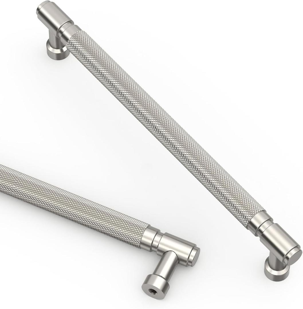 Asidrama 10 Pack 7.5 Inch(192mm) Brushed Satin Nickel Cabinet Pulls Knurled Kitchen Cabinet Handles, Cabinet Pulls Kitchen Cabinet Hardware for Cupboard Drawer Pulls