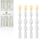 Spiral Taper Candle Long Candlesticks,Gedengni 10 INCH Colored Candle Stick White Tapered Candles Unscented Twisted Candlestick for Home Dcor Weddings Festive Holiday (17D4PC-WHITE) 4 Count