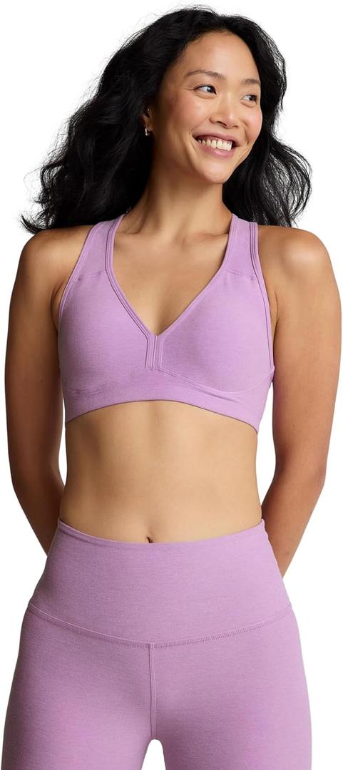 Beyond Yoga Women's Spacedye Lift Your Spirits Bra (Lilac Petal Heather) Small