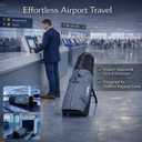 Premium Golf Travel Bag for Airlines with 4-Wheel Hands-Free Rolling & 2-Wheel Pull Mode, Enhanced Head Protection, Reinforced Hard Base, Size	14.8 x 13.8 x 52.0 inches