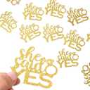 Sumind 100 Pieces Gold She Said Yes Glitter Confetti with Diamond Ring Table Confetti Wedding Engagement Party Table Scatter for Proposal Bachelorette Bridal Shower Party Decorations