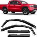 Voron Glass in-Channel Extra Durable Rain Guards for Nissan Frontier 2022-2026 Crew Cab, Window Deflectors, Vent Window Visors, 4 Pieces - 200457