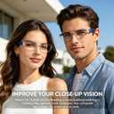 AQWANO 5Pack Computer Reading Glasses Women Men Blue Light Blocking Clear Frame Anti Glare Filter Lightweight Rimless Readers 3.0