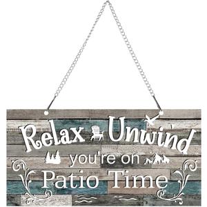Hotop Patio Decor Patio Sign Decorations Outdoor Metal Porch Wall Decor Rustic Farmhouse Wall Art for Backyard Porch Balcony Gazebo Accessories(12 x 6",Vivid)