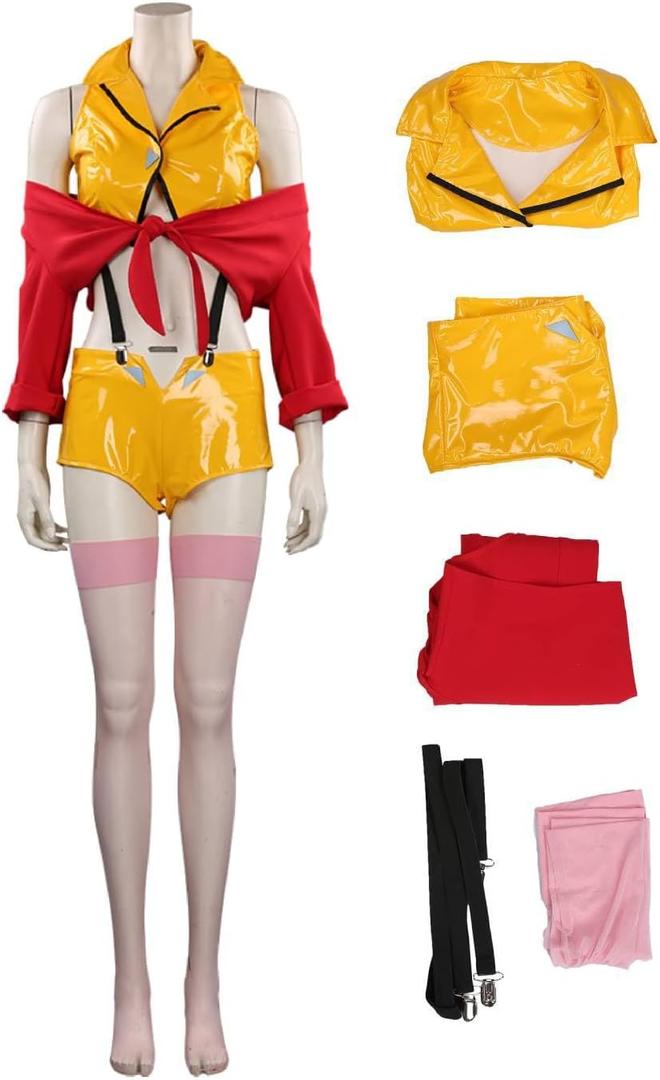 Faye Valentine Cosplay Costume Anime Jacket Bounty Hunter Outfit Halloween Full Set (Small)
