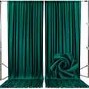 2 Panels Deep Green Backdrop Curtain, 10 x 7 Feet Background Curtains for Parties, Weddings, Baby Showers, Bachelorette Halloween, Christmas Birthday Party Photoshoot Backdrop Curtains Decorations