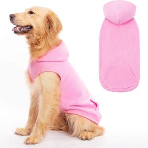 EXPAWLORER Dog Hoodie Fleece Sweater Vest, Hooded Dog Sweatshirt Fall Winter Pet Clothes with Leash Hole, Sleeveless Warm Cozy Puppy Clothing for Cat  Dogs Girl Boy, Pink XL