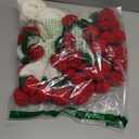 Longhui bedding Crochet Flower Bouquet Throw Blanket, Handmade Knitted Blanket with Red Rose Cute Romantic Gift for Her Girlfriend Mom Mothers Day Valentine Wedding Anniversary Birthday, 40 Inches