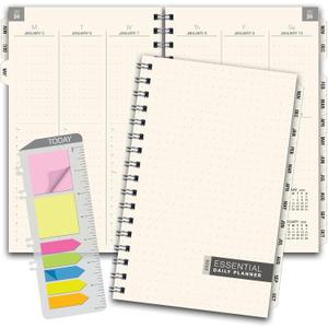 ESSENTIAL 2026 Monthly & Weekly Planner with Tabs, 5"x8": 14 Months (November 2025 - December 2026), Professional, Simple, Easy-to-Use Design and Frosted Poly Cover for Extra Protection (Frosted)