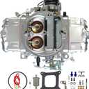 BR-67255 Carburetor 4150 Model 650 CFM 4 Barrel For Holley Quick Fuel Brawler Double-Pumper Carburetor Mechanical Secondary Electric Choke, Square Bore Flange Replace