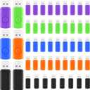 Kanayu 50 Pcs Flash Drive Bulk 2GB USB 2.0 Thumb Drives Small Jump Zip Drive Portable Fast Memory USB Stick for Laptop Tablet PC TV Car Audio for External Data Storage and Backup, 5 Colors