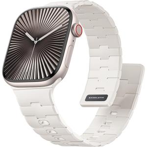 Bandletic Magnetic Strap Compatible with Apple Watch Straps 44mm 45mm 46mm 49mm 42mm 41mm 40mm 38mm Women Men, Soft Silicone Sport Strong Magnet Strap for iWatch Series Ultra 11 10 9 SE 8 7 6 5 4 3 1