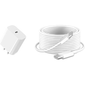 iPad Charger Fast Charging 10ft USB-C Cable & 20W USB-C Charger Block 1-Pack for Apple iPad A16/11th/10th/Pro 13/12.9/11/Air/Mini A17 Pro, iPhone 17/16/15 Series, White