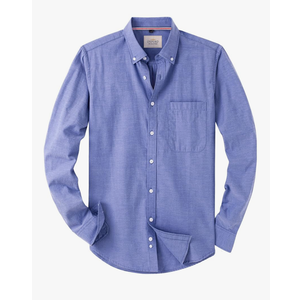 Alimens & Gentle Mens Solid Oxford Shirt Long Sleeve Dress Shirt Work Casual Button Down Shirts with Pocket M