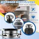 Saillong Garbage Disposal Flange, 3 Bolt Mount Stainless Steel Kitchen Sink Flange Kit with Stopper for 3 1/2 Inch Standard Sink Drain Hole, Compatible with InSinkErator Models Garbage Disposal