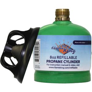 Flame King 1/2LB Propane Tank, Refillable and Empty Cylinder for Small Propane Lamps, Lanterns and Camp Stoves