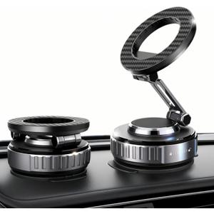 JOUJBAIL 2026 Upgraded Car Phone Holder for Magsafe [108LBS Ultra Suction] 360 Adjustable Vacuum Magnetic Phone Holder, Foldable Cell Phone Mount for iPhone 12-17 Series & Android, Great Gifts