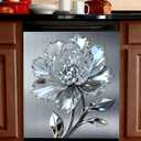 Dishwasher Magnet Cover, Dishwasher Magnetic Decoration, Flower-Themed Sticker, Dishwasher Refrigerator Protection Magnetic Decoration, Kitchen Art Decoration 23x25.5 inches