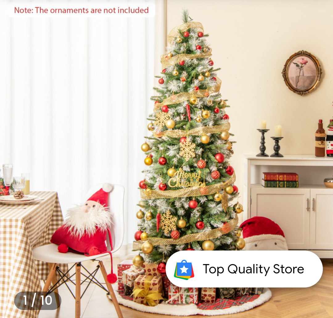 9 ft. Artificial Christmas Tree with Warm White LED Lights - Large