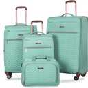 Travelhouse Luggage Set, Softside Suitcase 4-Piece (16/20/24/28), Expandable Lightweight Luggage Sets with Duffel Travel Bag,Suitcase with Double Spinner Wheels (Green)